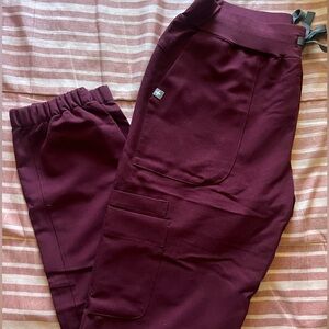 FIGS Burgundy Taldora - Skinny Jogger Scrub Pants (XS)